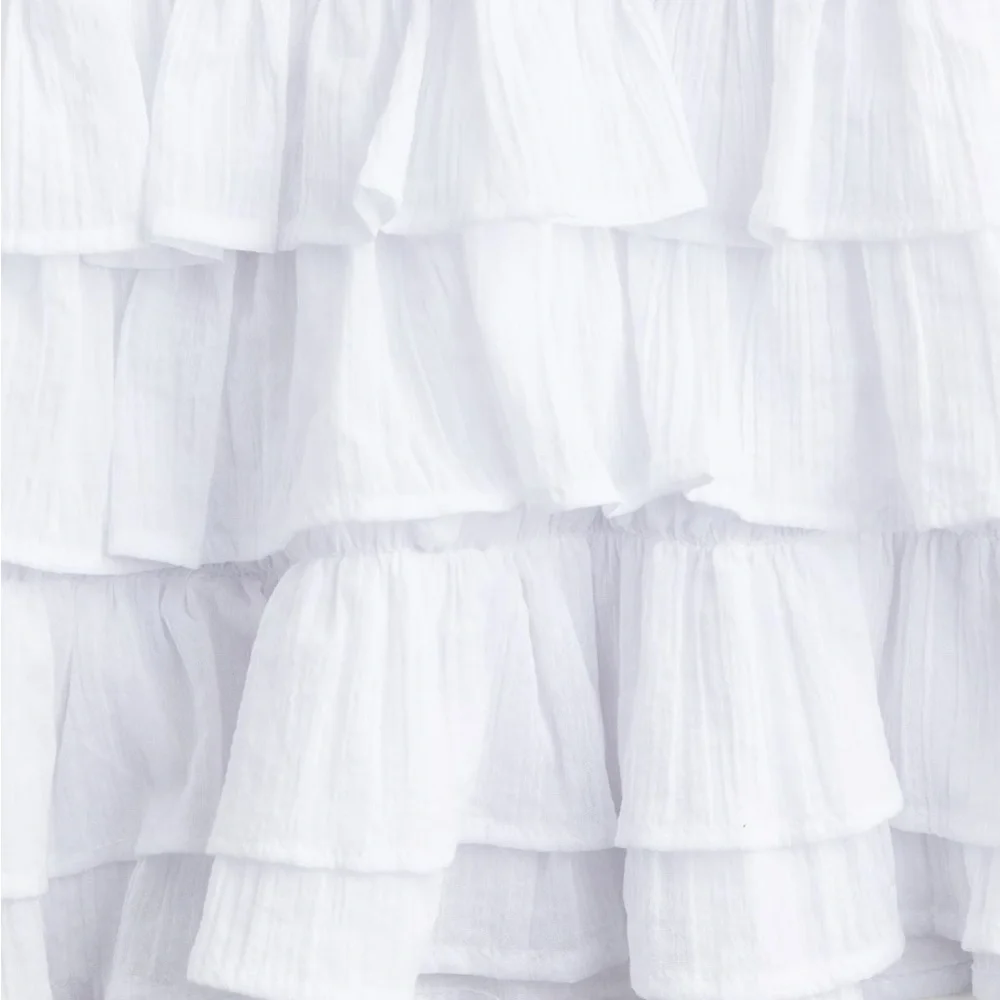 H&M White Tiered Mini Skirt size small NWT  Ruffled Tiers country concert party